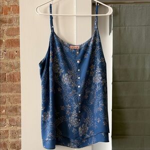 Blue Floral Button-Front Cami